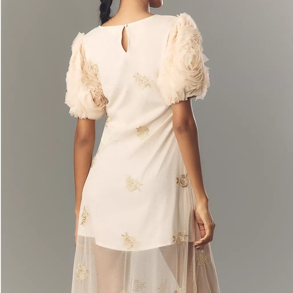 Anthropologie Let Me Be Floral Embroidered Midi Dress Size S NEW - Picture 4 of 7